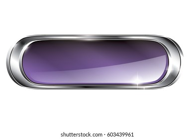 Abstract purple oval background with a silver frame, with space for your text. Vector illustration.