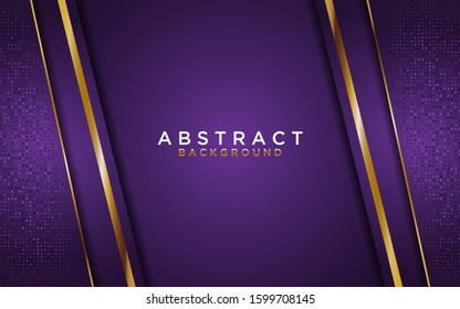 abstract purple overlap background with golden line