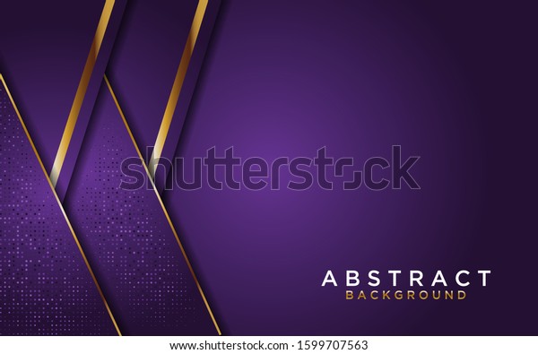 Abstract Purple Overlap Background Golden Line Stock Vector Royalty Free 1599707563 Shutterstock 1344