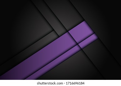 Abstract purple overlap on dark grey metallic design modern futuristic background. EPS10 vector 