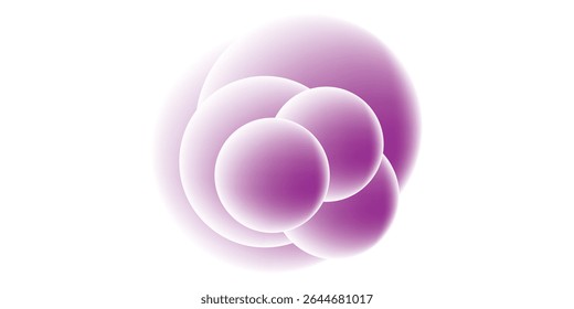 Abstract purple overlapping circles gradient design