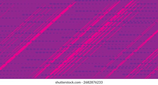 Padrão de pontos e listras diagonais abstrato roxo e rosa