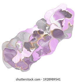 abstract purple pink gold alcohol ink. fluid art painting. rainbow stain. soft pastel watercolor splash. texture design element. colorful on white background. mixed gradient ethereal colors