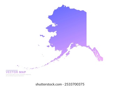 Abstract purple and pink gradient of Alaska map on white background vector.