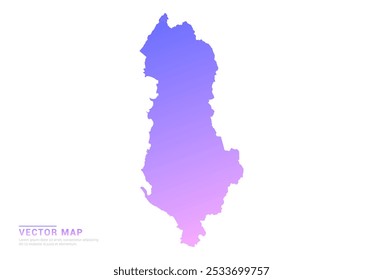 Abstract purple and pink gradient of Albania map on white background vector.