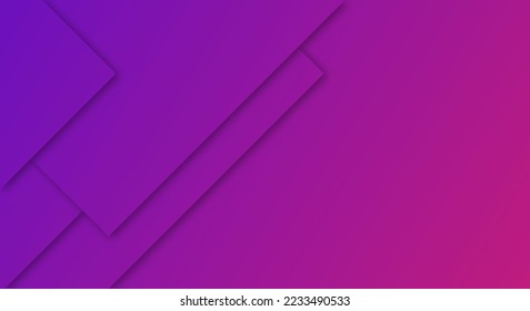 Resumen de fondo morado y degradado rosado Estilo de corte de papel geométrico para folletos o plantillas de páginas de aterrizaje