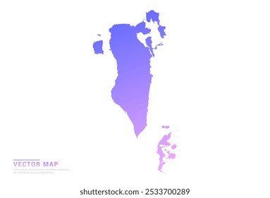Abstract purple and pink gradient of Bahrain map on white background vector.