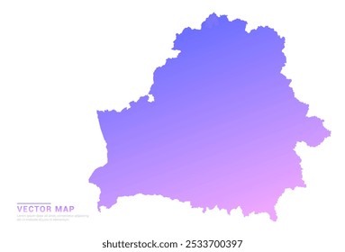 Gradiente roxo e rosa abstrato do mapa de Belarus no vetor de fundo branco.