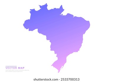 Abstrakte violette und rosa Farbverlauf von Brasilien Karte auf weißem Hintergrund Vektor.