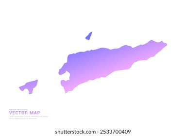Abstrato gradiente roxo e rosa do mapa de Timor Leste sobre vetor de fundo branco.