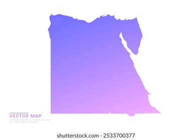 Abstractas gradiente púrpura y rosa del mapa de Egipto sobre Vector de fondo blanco.