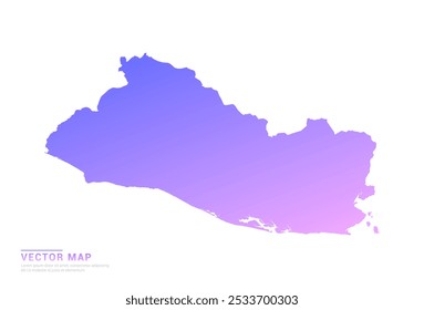 Abstract purple and pink gradient of El Salvador map on white background vector.