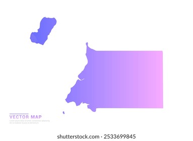 Abstract purple and pink gradient of Equatorial Guinea map on white background vector.