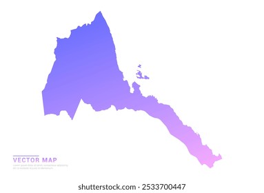 Abstract purple and pink gradient of Eritrea map on white background vector.