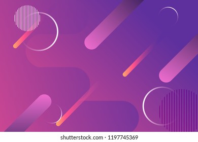 Abstract Purple pink gradient fluid wave background with meteor fall and circle for landing page, banner, cover book, wallpaper etc