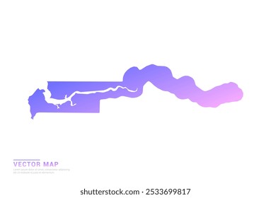 Abstract purple and pink gradient of Gambia map on white background vector.