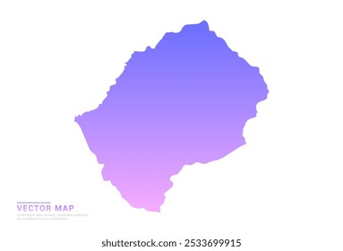 Abstract purple and pink gradient of Lesotho map on white background vector.