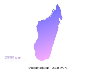 Abstract purple and pink gradient of Madagascar map on white background vector.