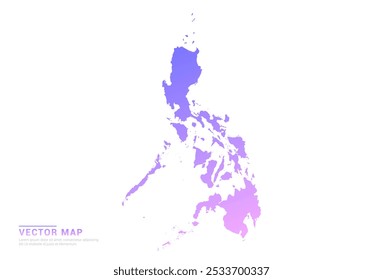 Abstractas gradiente púrpura y rosa de Filipinas mapa sobre Vector de fondo blanco.