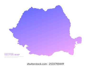 Abstrakte violette und rosa Farbverlauf von Rumänien Karte auf weißem Hintergrund Vektor.