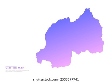Abstractas gradiente púrpura y rosa del mapa de Ruanda sobre Vector de fondo blanco.
