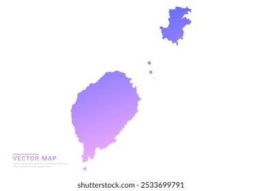 Abstract purple and pink gradient of Sao Tome map on white background vector.