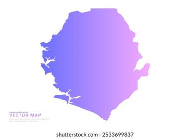 Abstract purple and pink gradient of Sierra Leone map on white background vector.