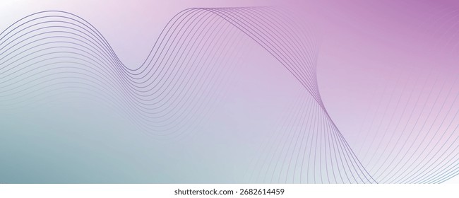 Abstract purple pink gradient wave background modern soft elegant design