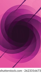 Abstract purple pink radial circles background with rotation effect. Circular colorful digital sound wave. Lilac abstract swirl background. Moire abstract texture. For posters, covers, banners. 
