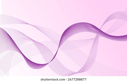 Líneas lisas de color rosa púrpura abstracto Curvas de onda Fondo gradiente suave