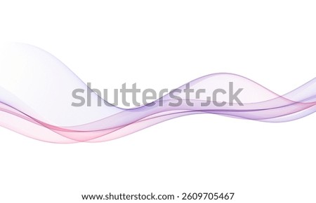 Abstract purple and pink waves flow gracefully on a white background, creating a soft and elegant wave flow image.