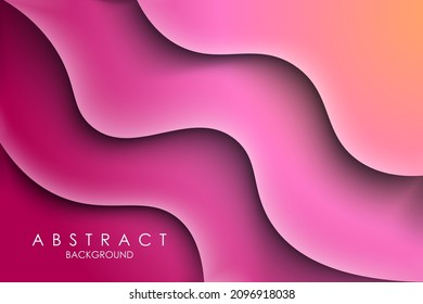 abstract purple pink wavy papercut dimension layers with shadow and light background. eps10 vector