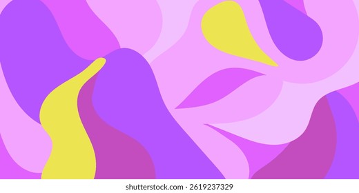 Abstrato Roxo, Rosa e Amarelo Fluido Formas Fundo Design