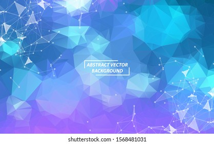Abstract Purple Polygonal Space Background with Connecting Dots and Lines.  Connection structure. Vector science. Polygonal vector background. Futuristic HUD.
