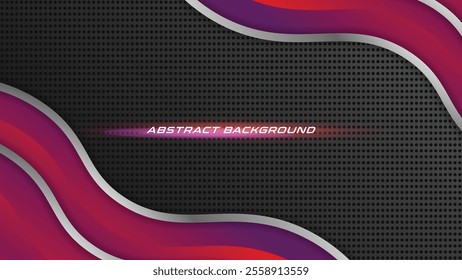 Abstract Purple, Red and Grey Metallic Modern Futuristic Background. Editable abstract background for technology, sport, or game themes