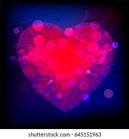 Abstract purple and red heart