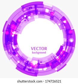 Abstract purple retro technology circle. Vector illustration.