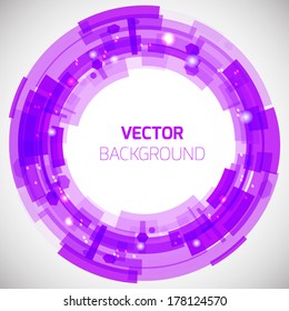 Abstract purple retro technology circle. Vector illustration.