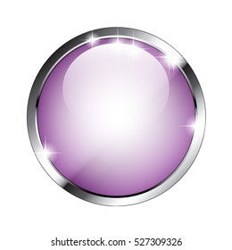 Abstract purple round background in a silver frame, with space for your text. Vector illustration,  on transparent background