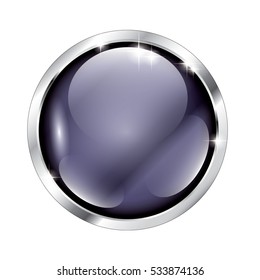 Abstract purple round background in a silver frame, with space for your text. Vector illustration, on transparent background