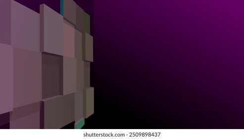 abstract purple side wall background with squares