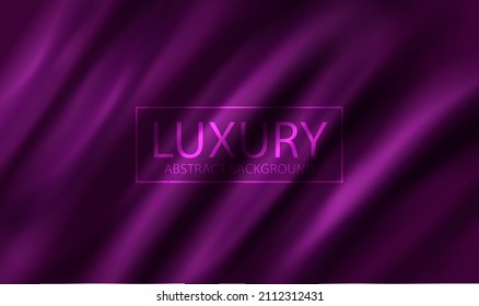 Abstract purple silk fabric realistic textile 3d illustration background