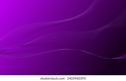 abstract purple smooth lines wave curve on gradient background