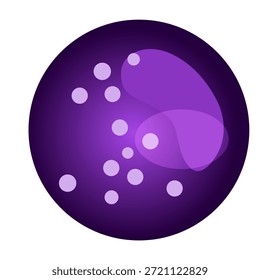Abstract purple spherical cell illustration, designed for science, medicine, or technology presentations with a modern and sophisticated visual element