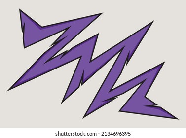 Abstract purple spikes and zigzag line pattern