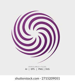 Abstract Purple Spiral Vortex Logo Design Vetor Apresentando Turbilhão Dinâmico e Movimento Circular