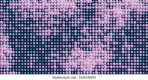Abstract Purple Spotted Pattern - Geometric Mosaic Texture with Balls, Generative Art, Vector Background