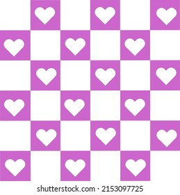 Abstract purple square pattern abstract background vector with heart
