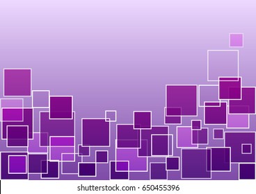 Abstract purple squares background, geometric background, vector illustration