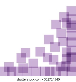 Abstract purple squares background with space for text, vector illustration